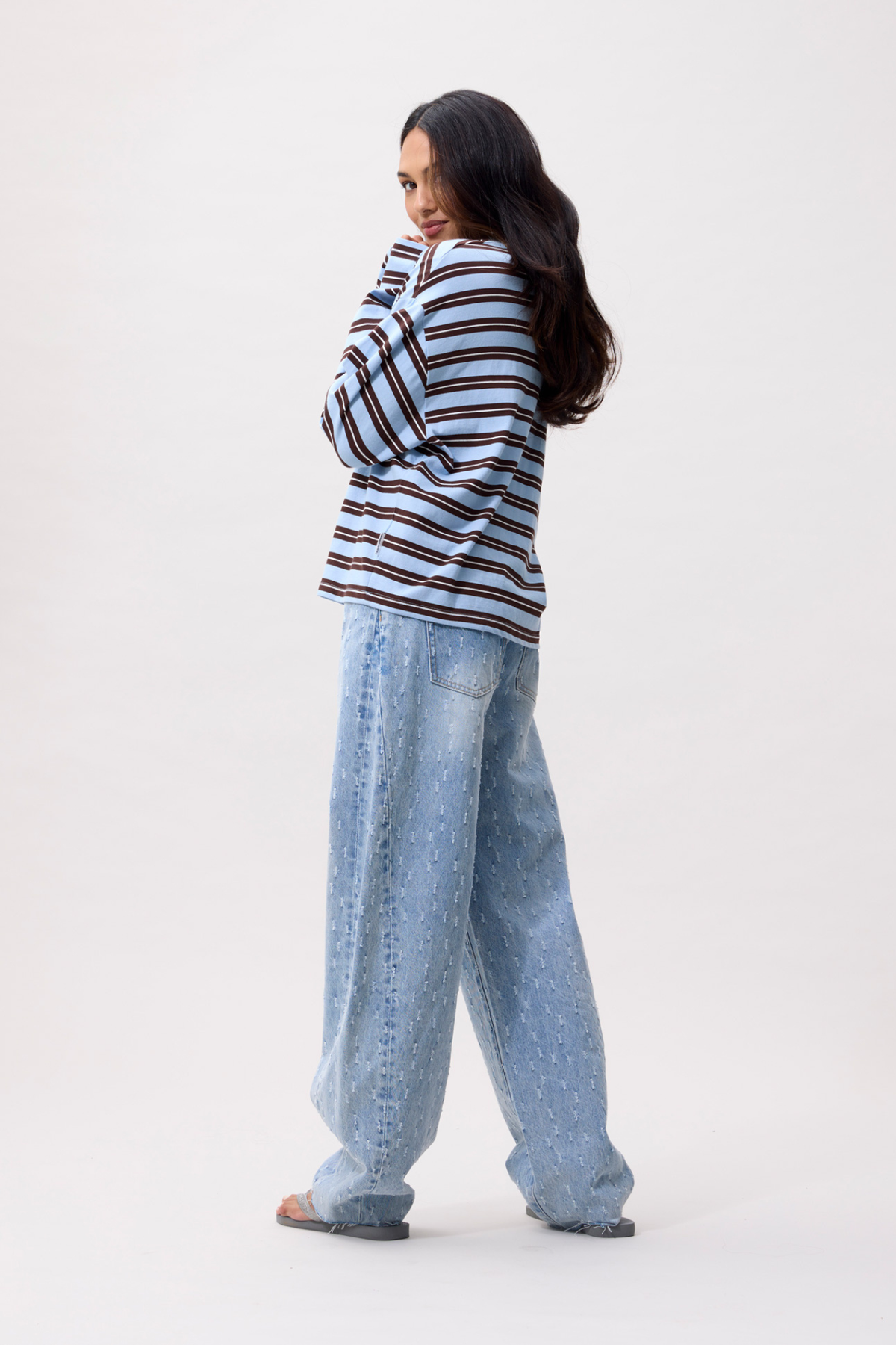 GESTREEPTE SHIRT MET LANGE MOUWEN - AIR