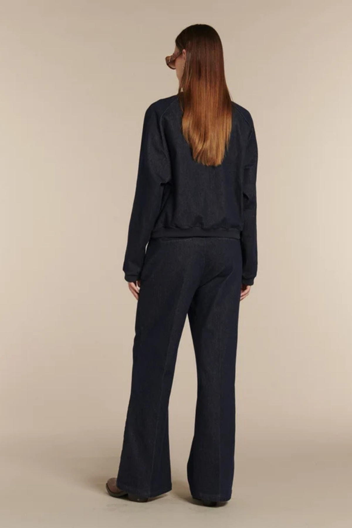 PANTALON EN LAINE NAPA LONG DENUM - ANTIQUE NIGHT
