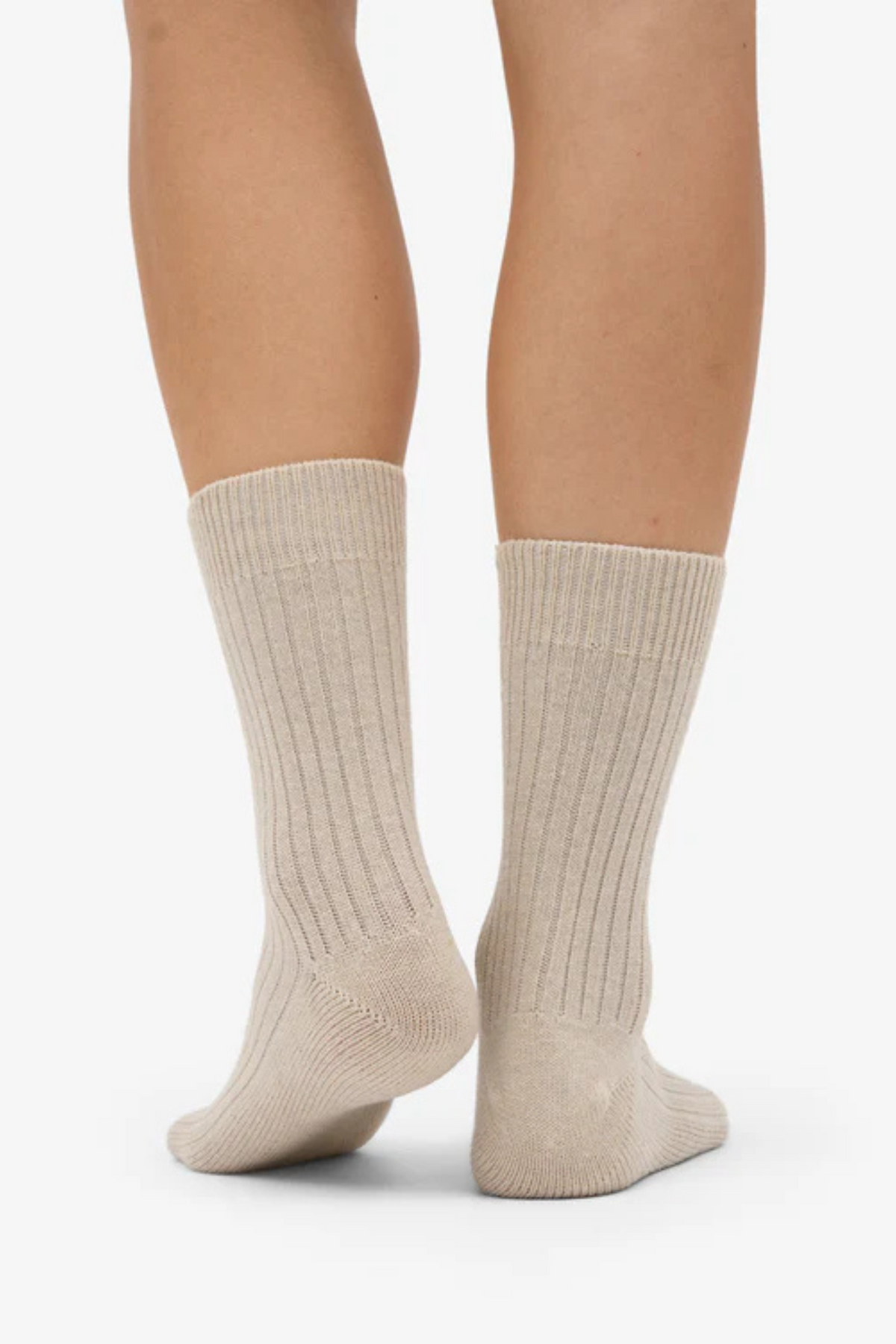 CHAUSSETTE EN MÉLANGE DE LAINE MÉRINOS - BLANC IVOIRE