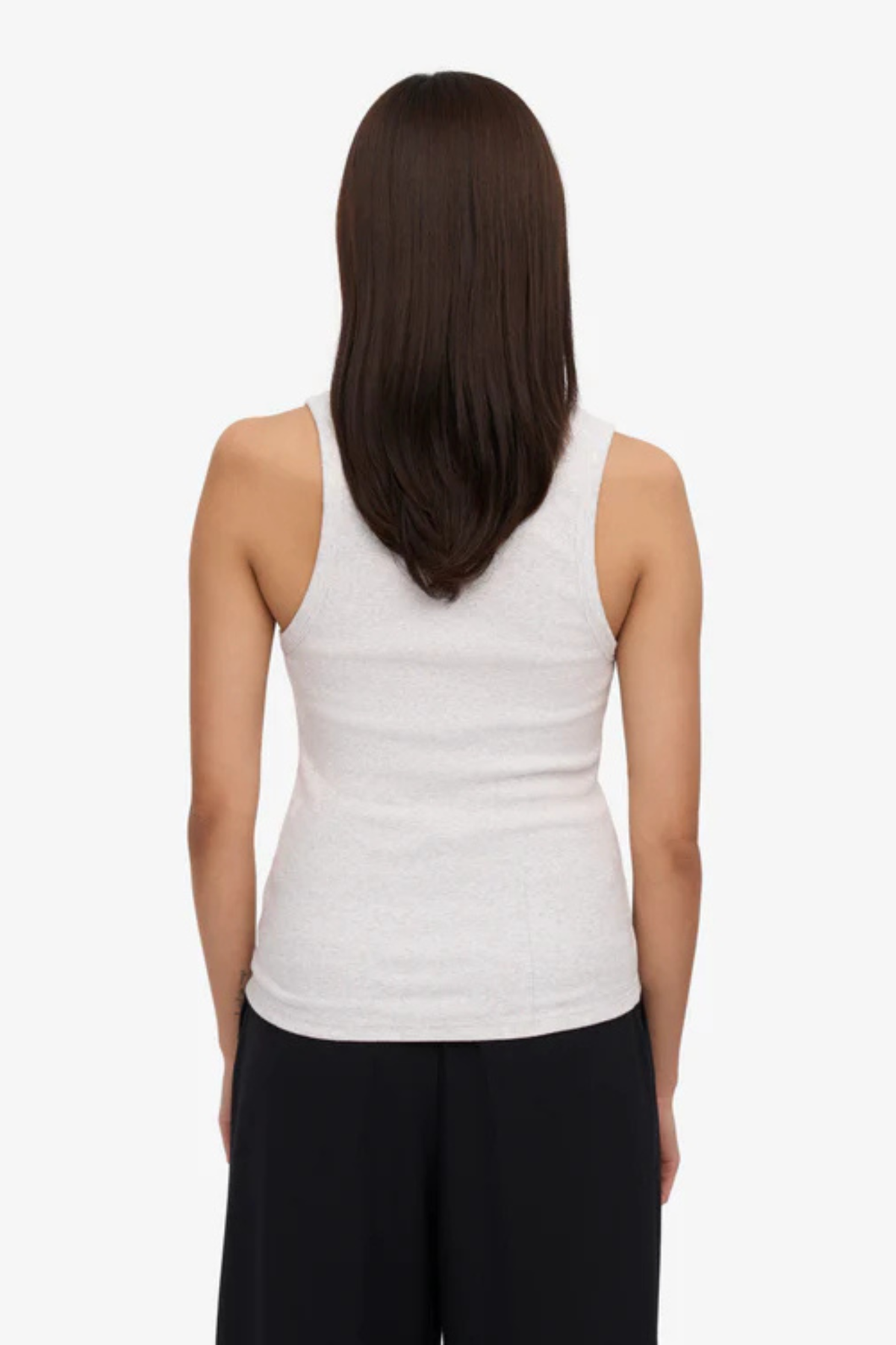 DÉBARDEUR CÔTELÉ BIO FEMME - GRIS CHINÉ