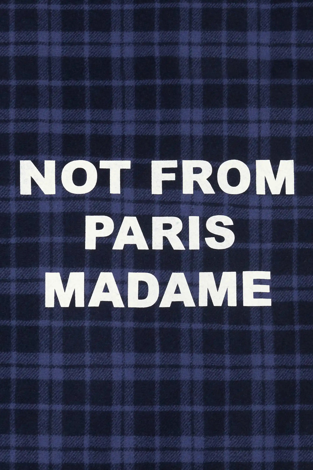 CHECK FLANNEL WITH SLOGAN JACKET - NAVY