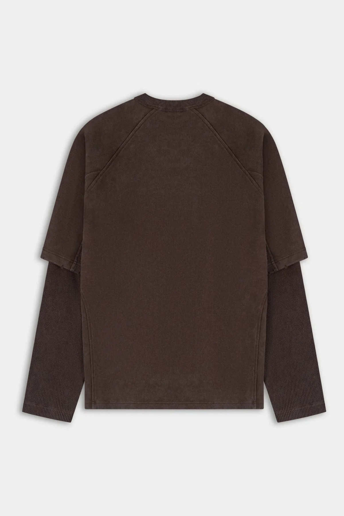 T-SHIRT RAGLAN À MANCHES LONGUES SUPERPOSÉES - TAUPE