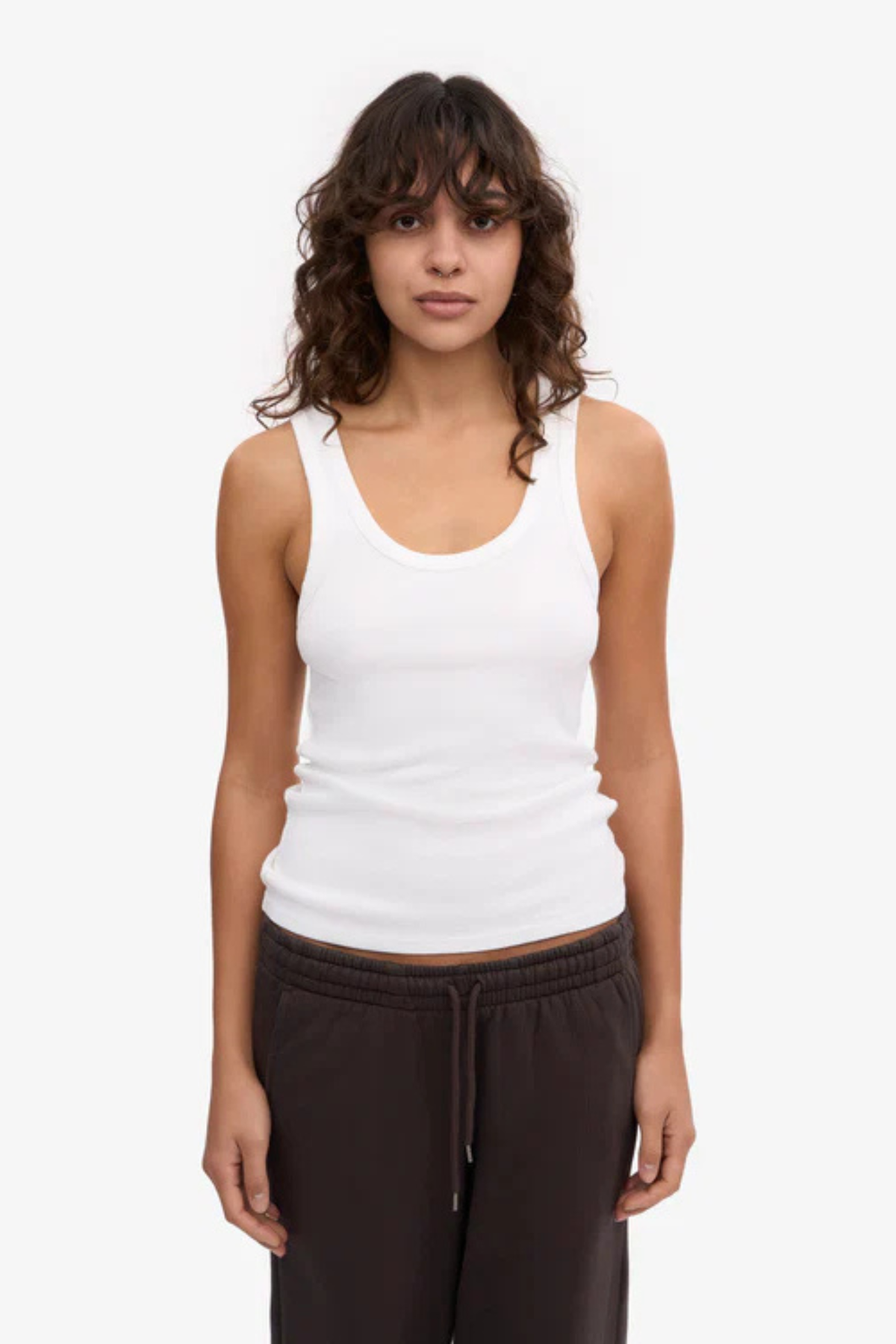 DÉBARDEUR CÔTELÉ BIO FEMME - BLANC OPTIQUE