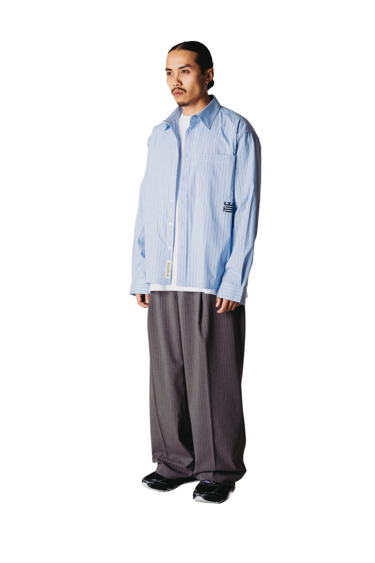 BIN HB STRIPE PANTS - DARK GREY