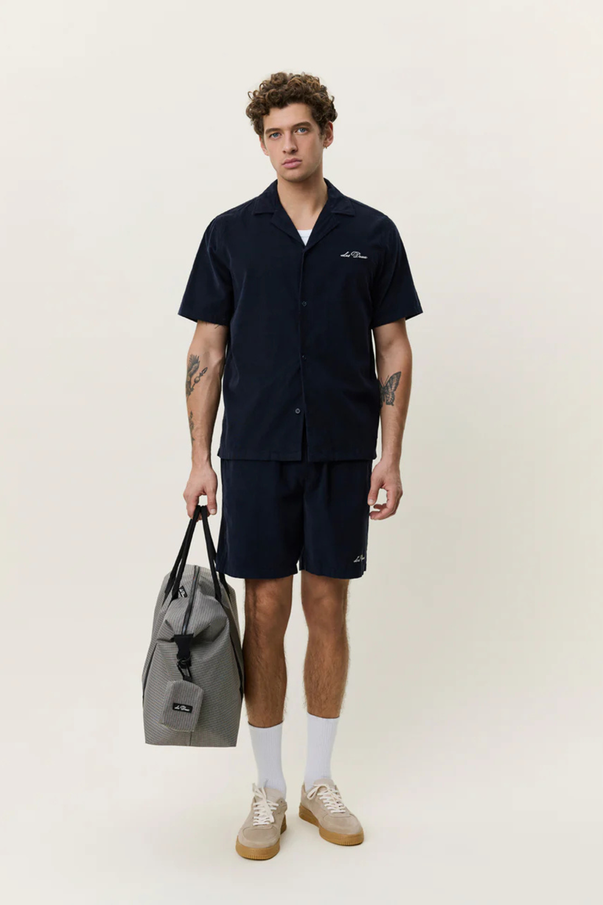 CHEMISE MANCHES COURTES SIGNATURE MINI CORD - BLEU NUIT