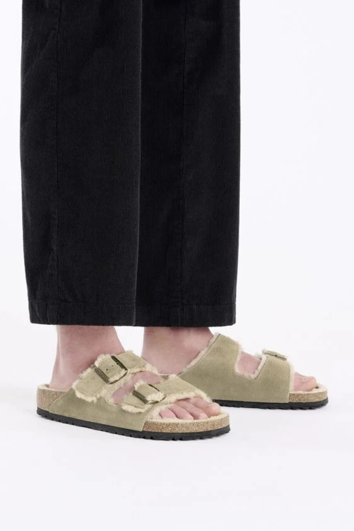 ARIZONA SHEARLING WOMEN SANDALS - TAUPE