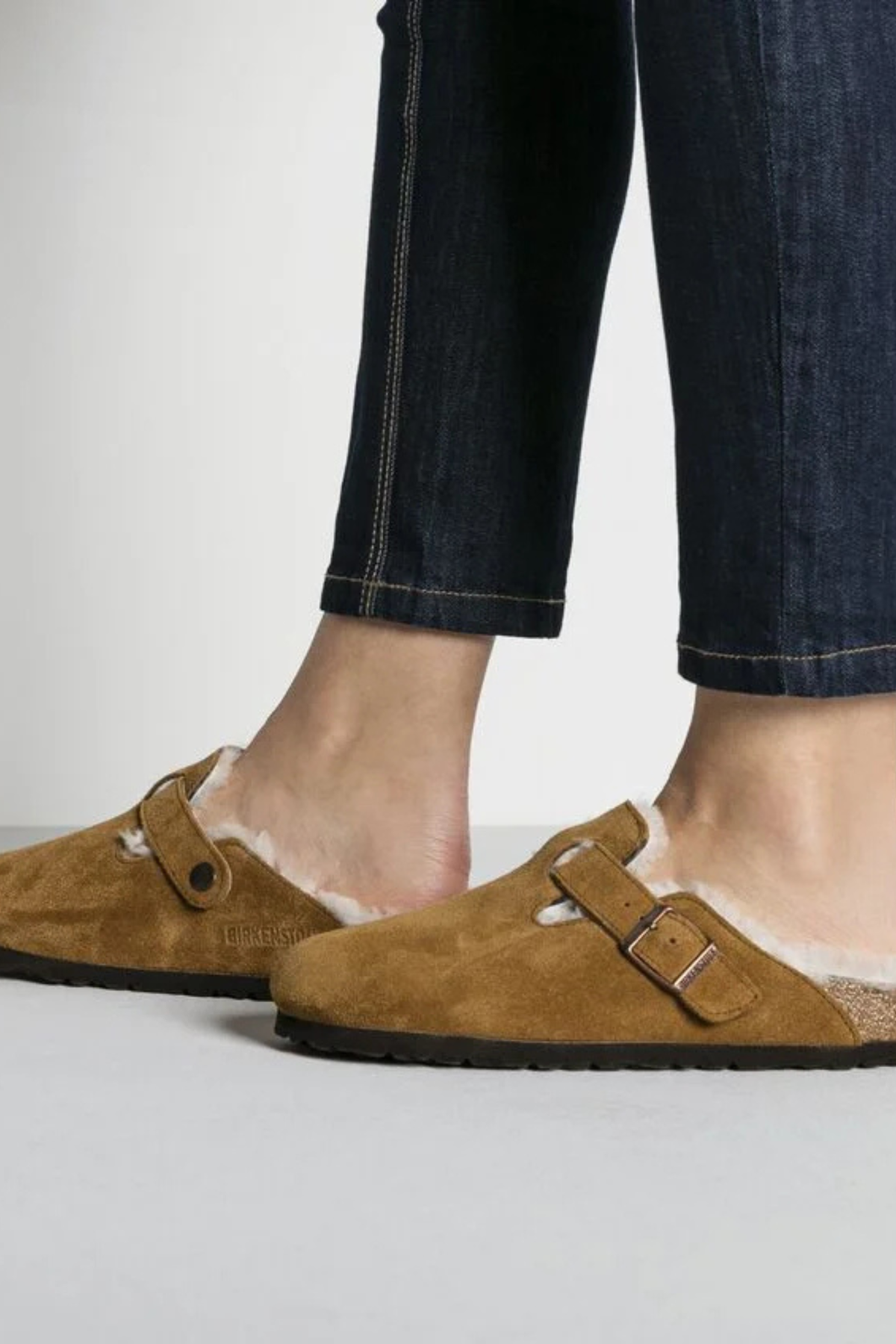 BOSTON VL/SHEARLING DAMES SANDALEN - MINK
