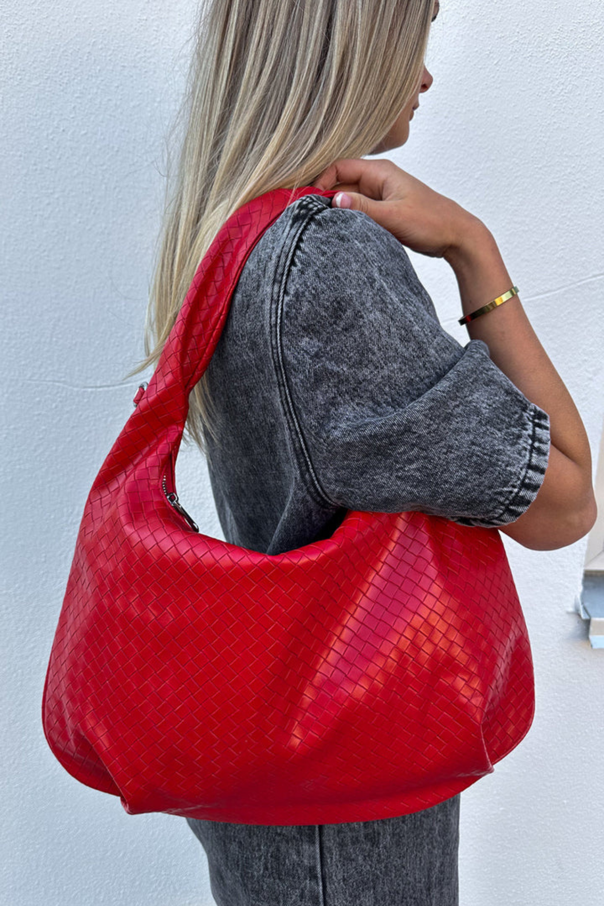 PEONY HOBO BAG - RED