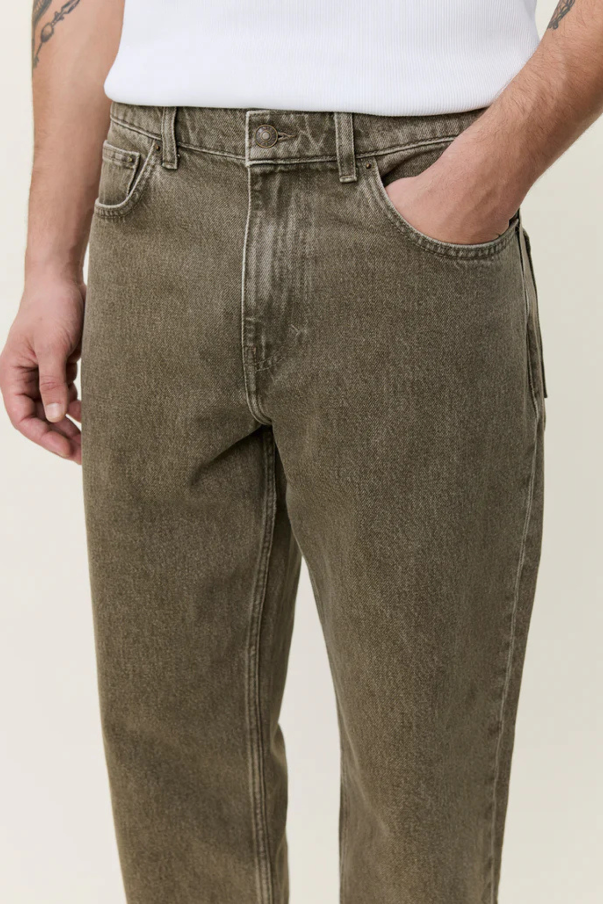 JEANS RYDER - DÉLAVAGE DENIM MARRON CLAIR