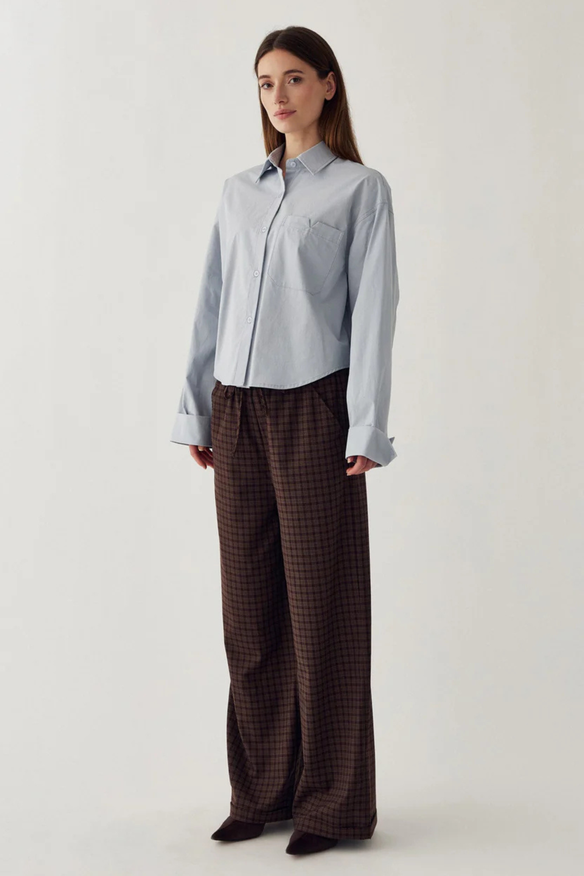 MAHA MW PANTS - DEVANA BROWN CHECK