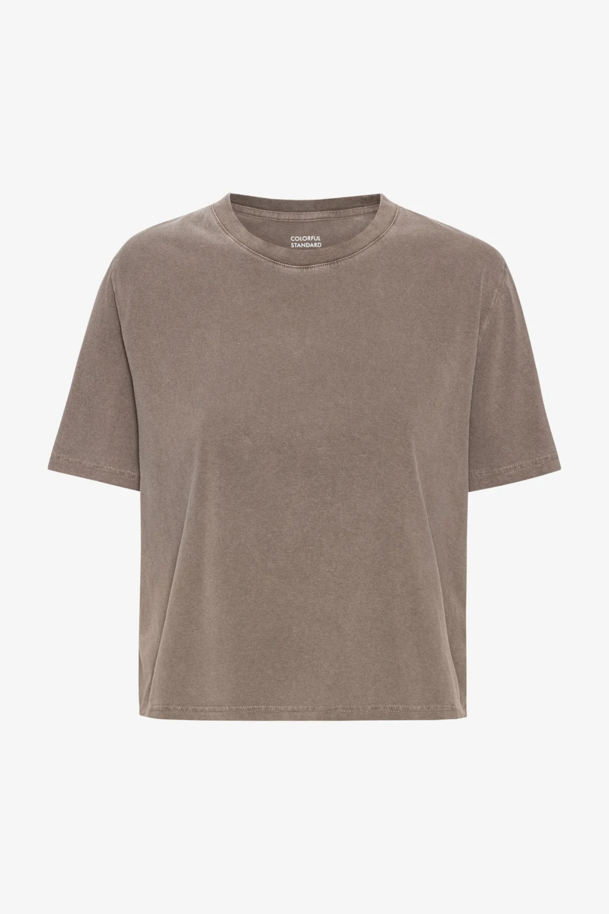 ORGANIC BOXY CROP TEE - FADED KHAKI