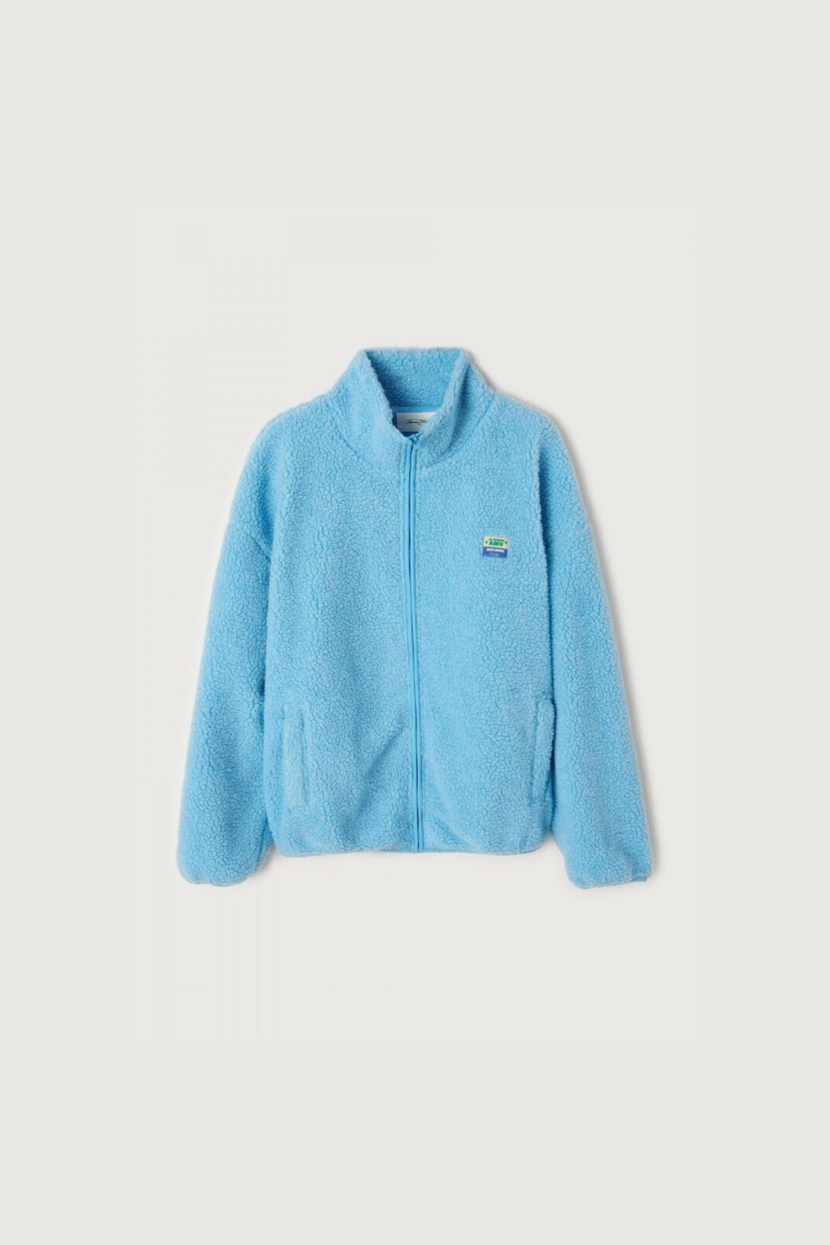 American Vintage hoktown jacket in sky blue. Front flatlay view