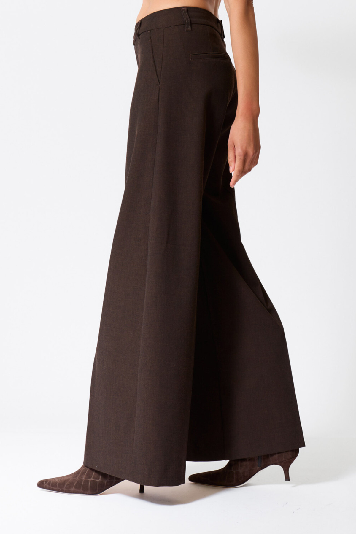 PANTALON POLAIRE SILVIA WIDE ROBLE - CHOCOLAT