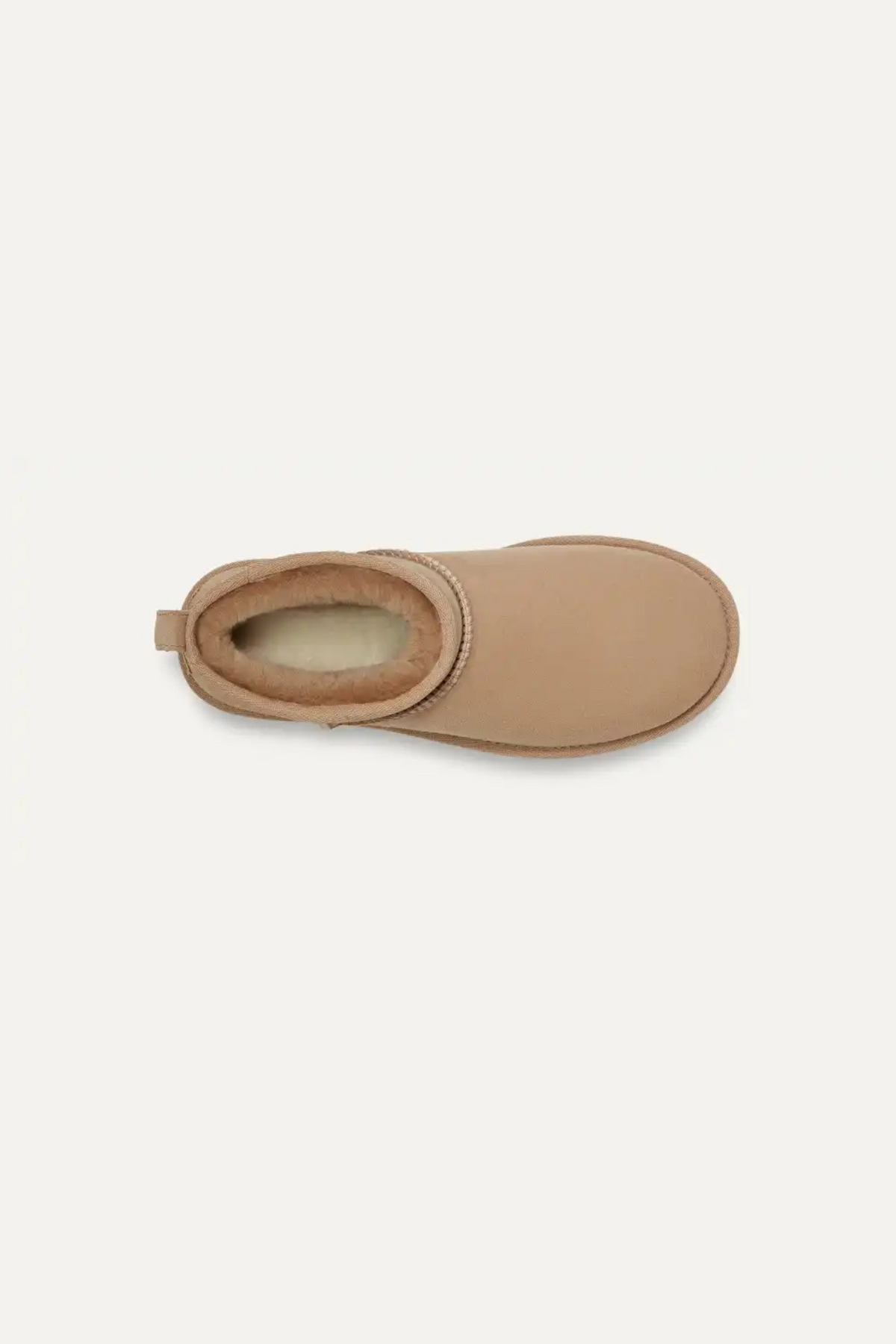 UGG women classic ultra mini in sand. Front view