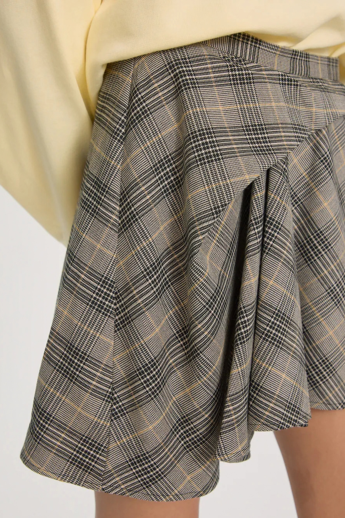 LUDMILA SKIRT - BLACK AND WHITE CHECK