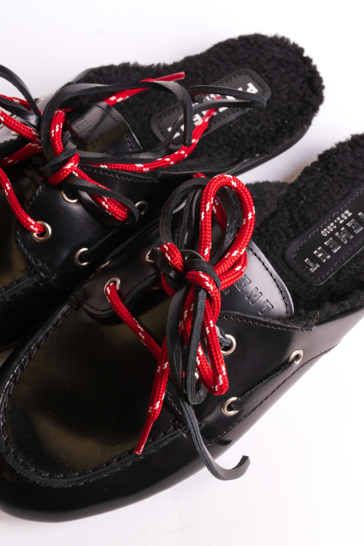YASMA VETERSCHOENEN MET BONT - ZWART POLIDO