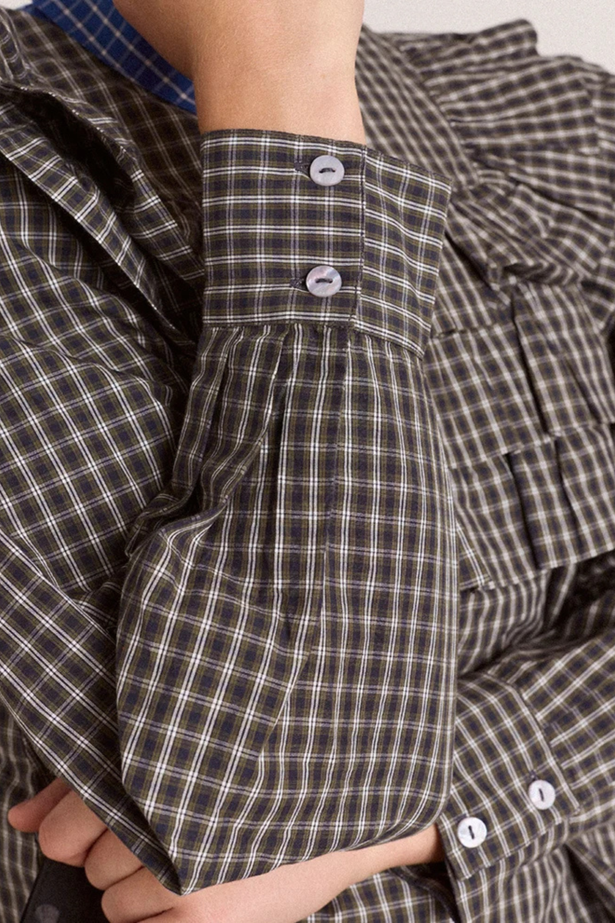SHAY BLOUSE - MINI CHECK MULTI