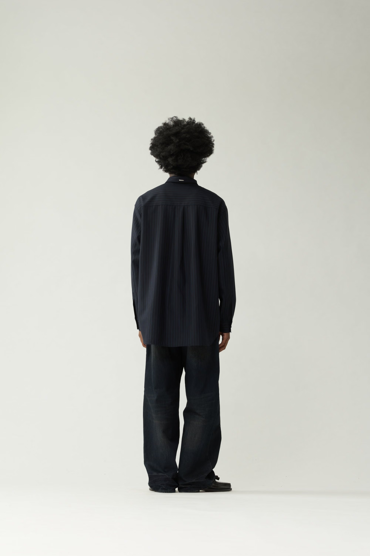 WOLLEN OVERSIZED OVERHEMD - MARINEBLAUW