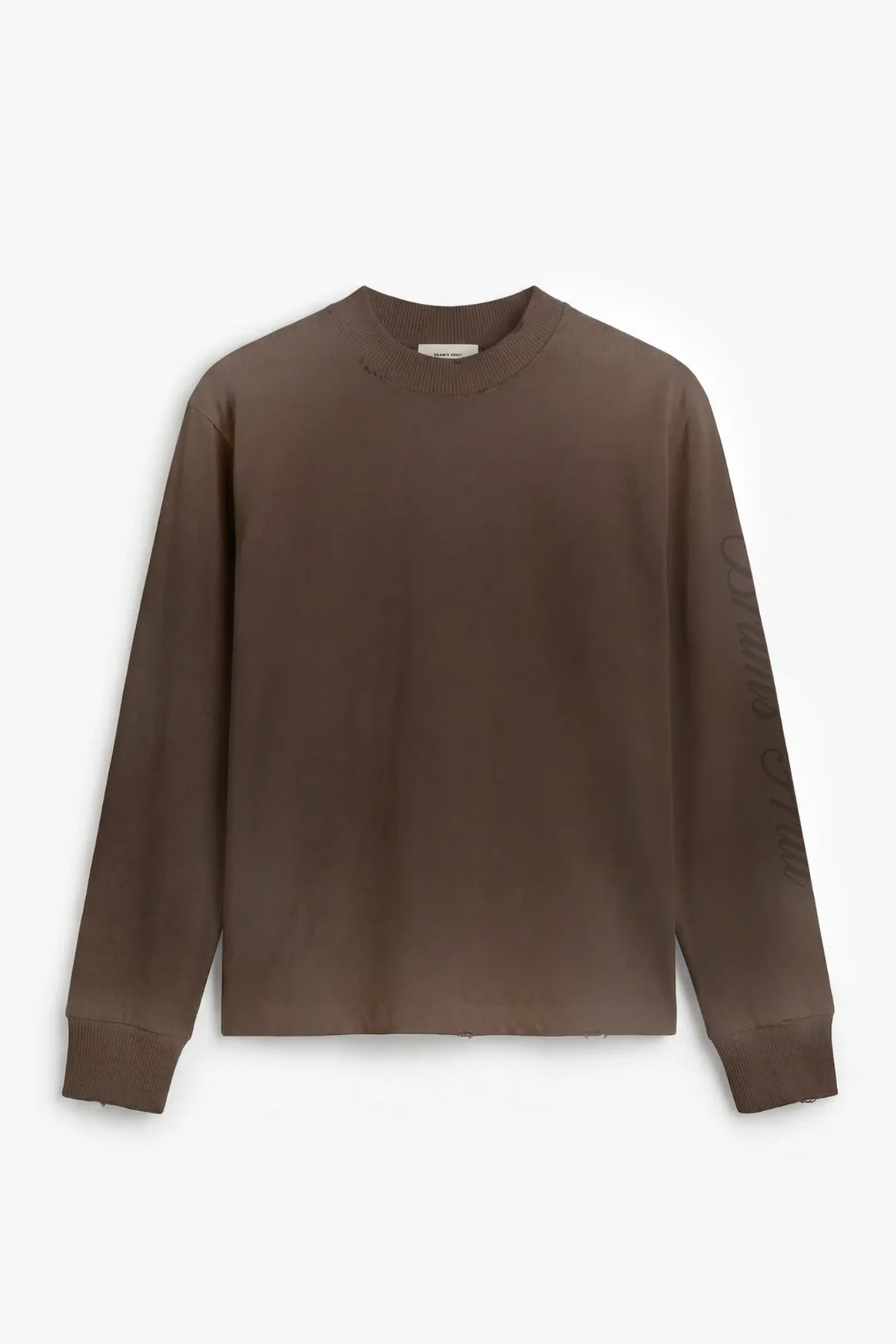 DISTRESSED SCRIPT LOGO LONGSLEEVE - WASHED BROWN