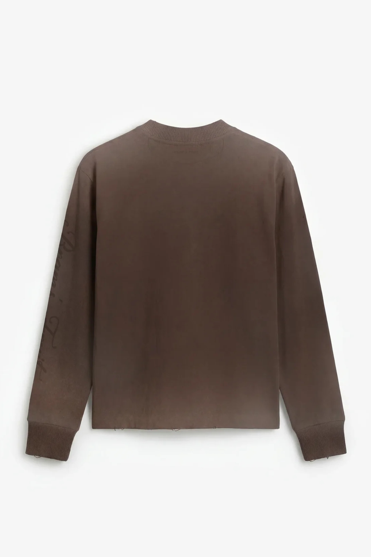 DISTRESSED SCRIPT LOGO LONGSLEEVE - WASHED BROWN