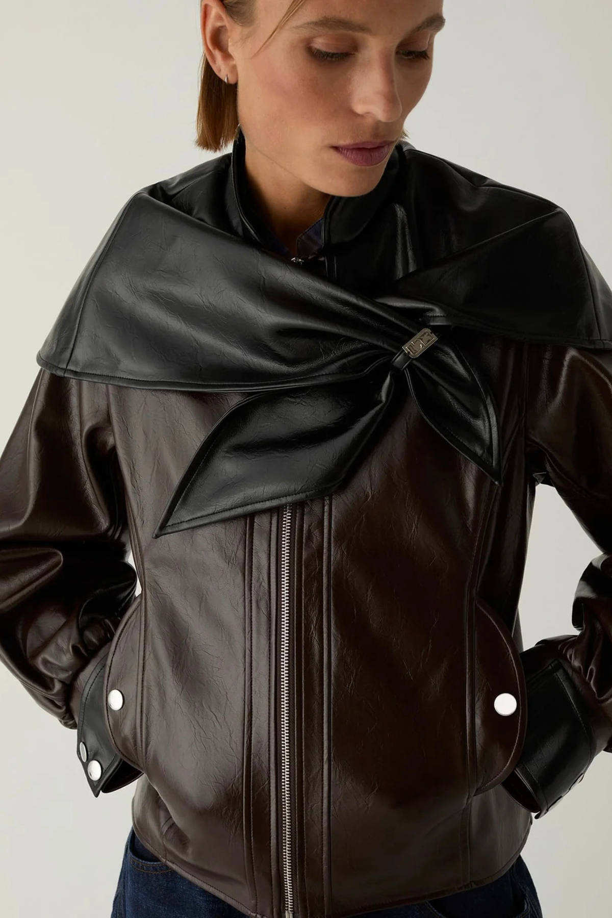 NOOR BOMBER JACKET - BROWN