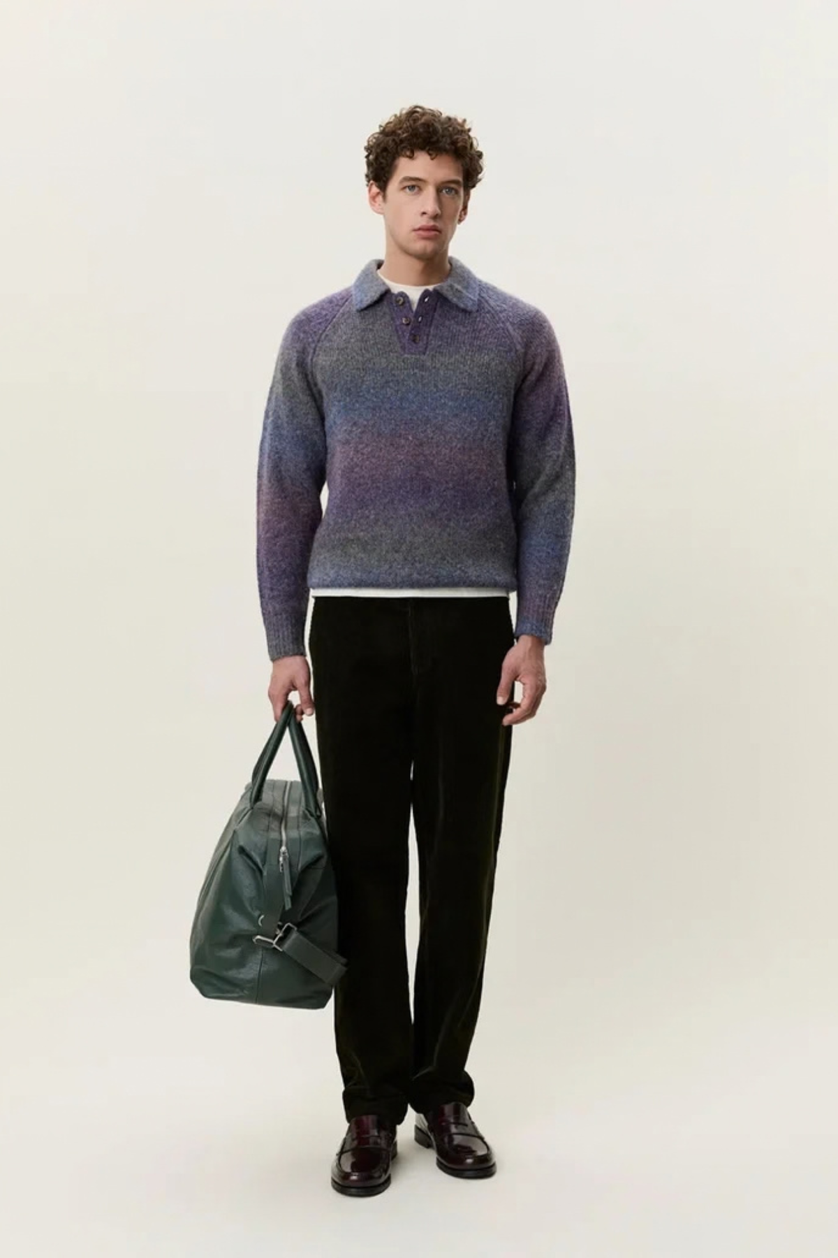 POLO EN MAILLE DÉGRADÉ - VIOLET PRUNE ÉPICÉ