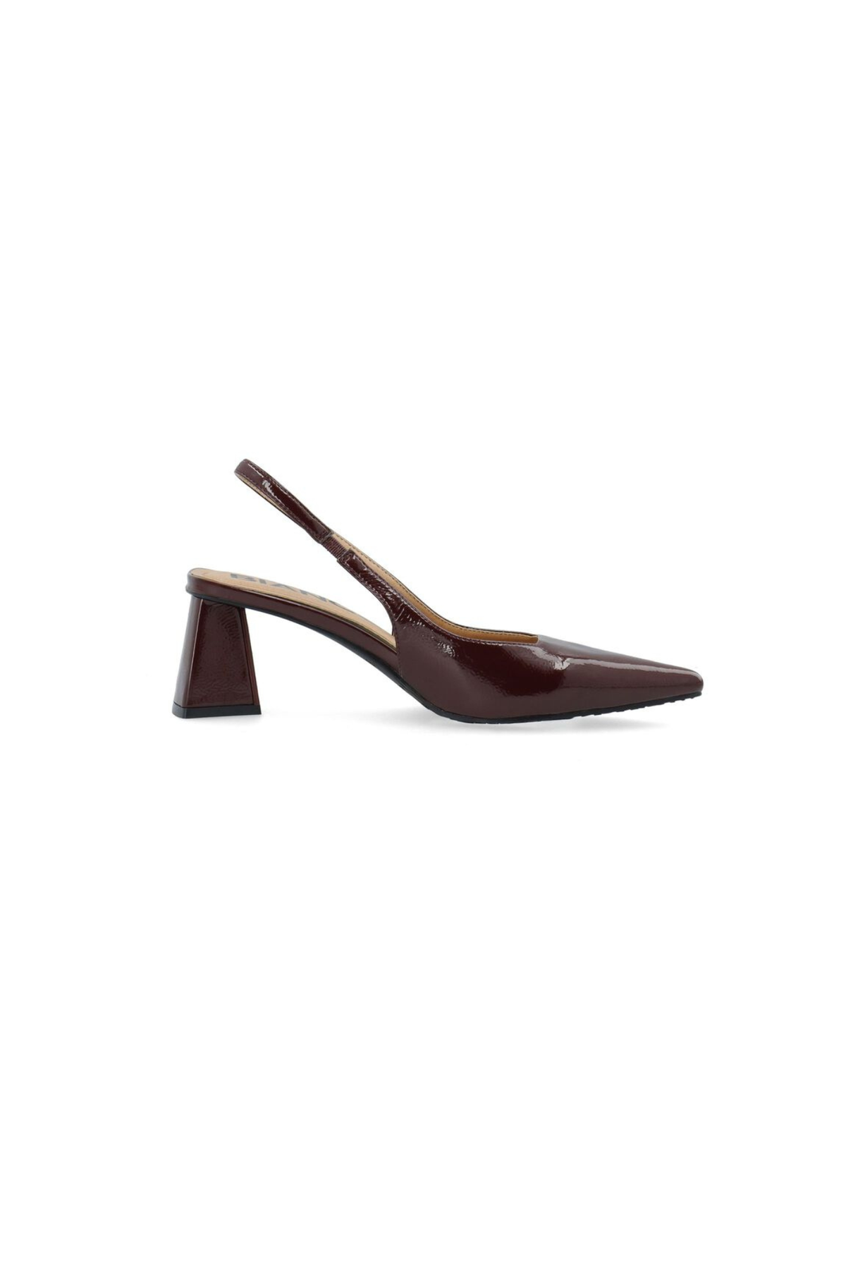 MARALYN SLINGBACK PATENT SHOES - BURGUNDY