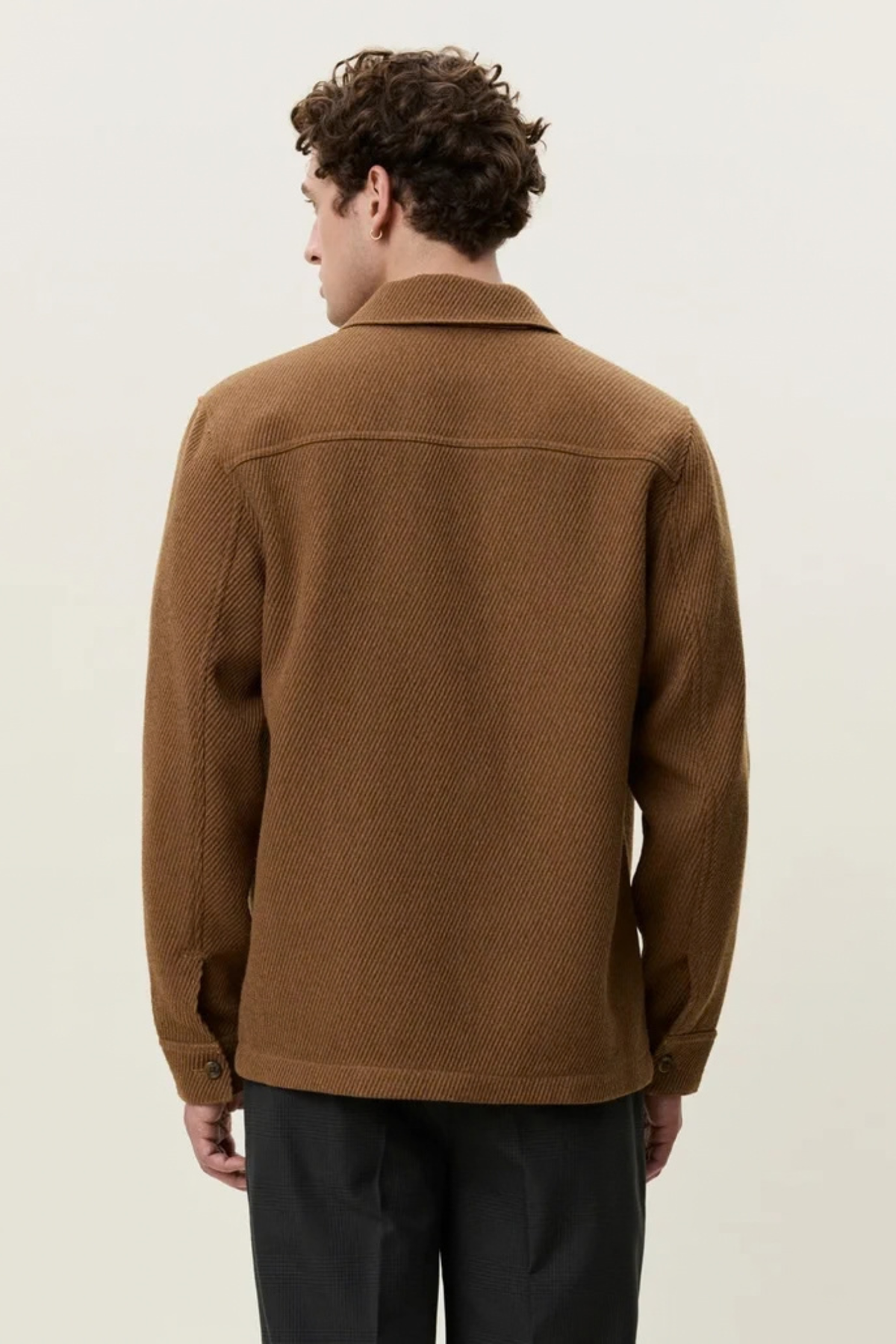 TWILL OVERHEMD VAN WOL - RUBBER BRUIN