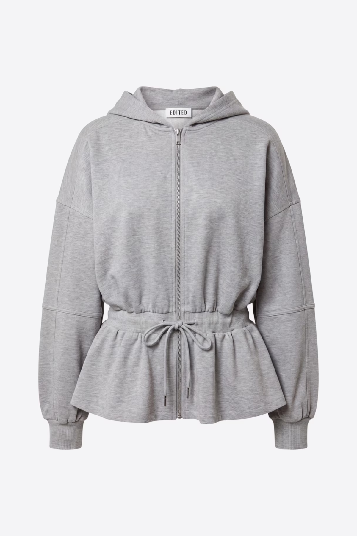 ULIMA PEPLUM HOODIE - GREY MELANGE