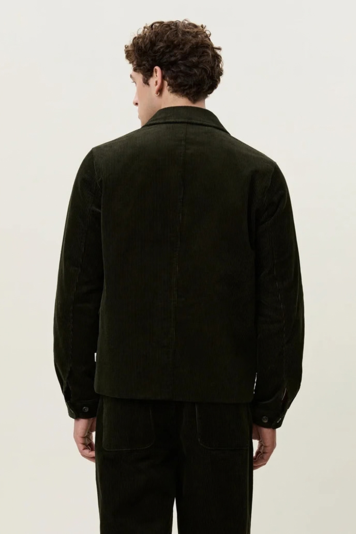 CORDUROY ZIPPER COACH JACKET - ROSIN GREEN