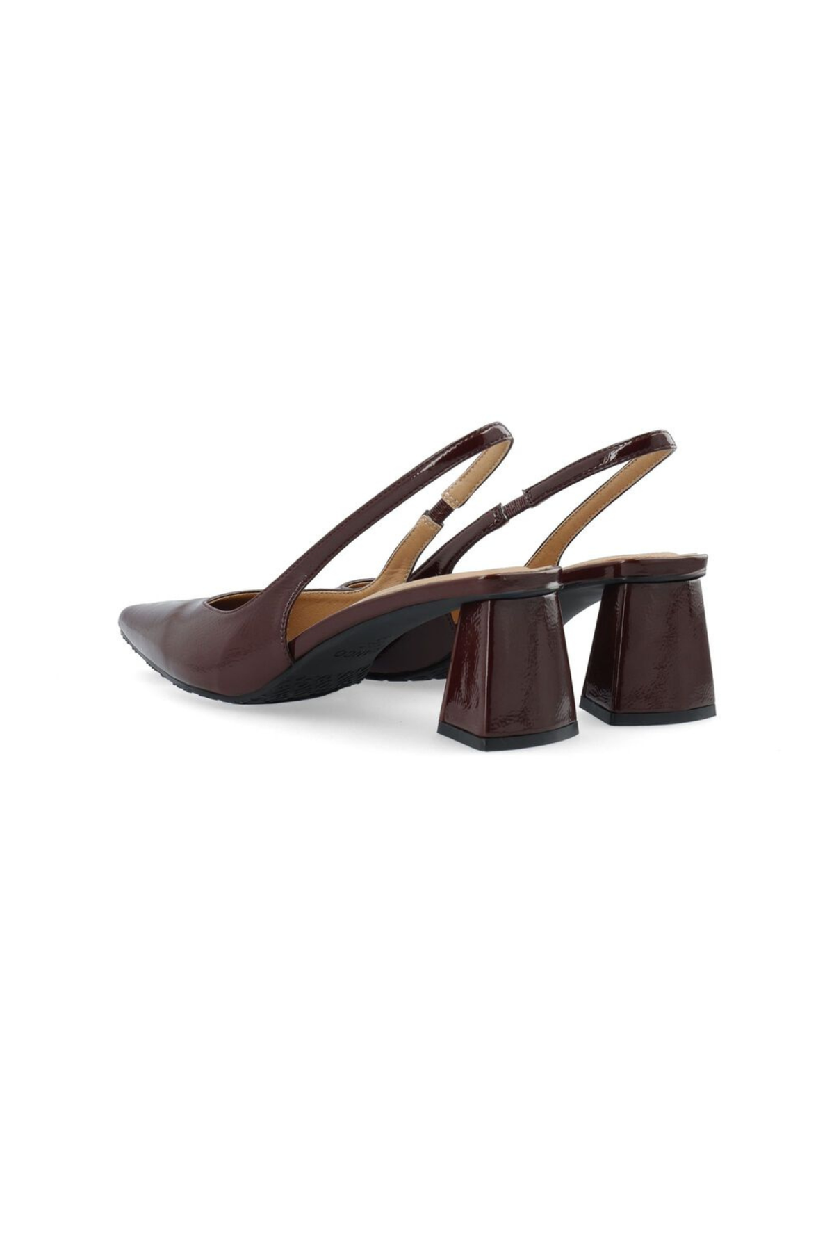 MARALYN SLINGBACK PATENT SHOES - BURGUNDY