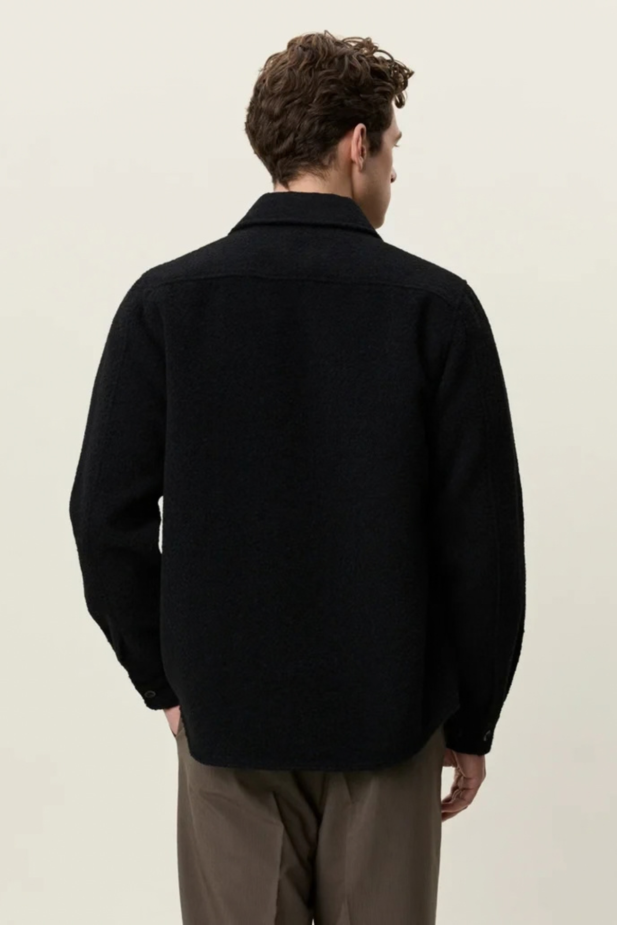 BOUCLÈ OVERSHIRT - BLACK