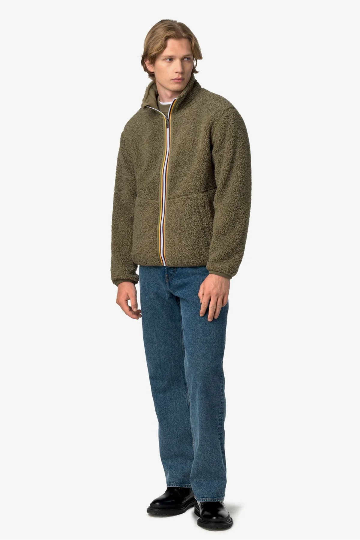 POLAIRE DOUBLE PASCAL SHERPA - VERT BALSAM / GRIS CENDRE