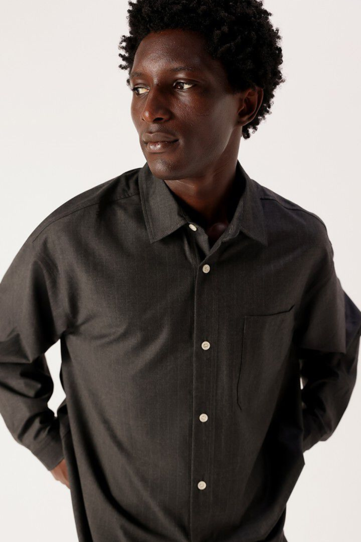 ORZY SHIRT MEN - CHARCOAL STRIPES MELANGE