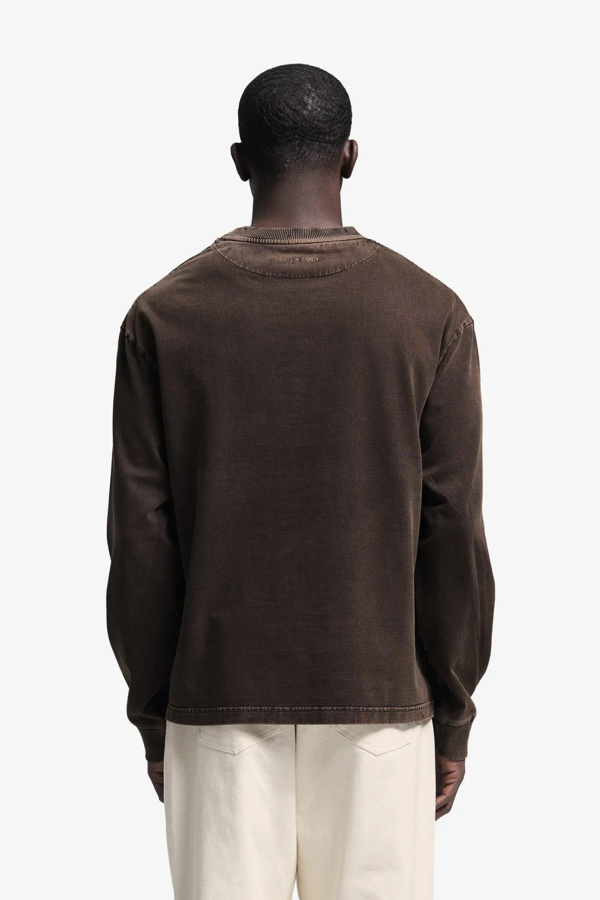 DISTRESSED SCRIPT LOGO LONGSLEEVE - WASHED BROWN