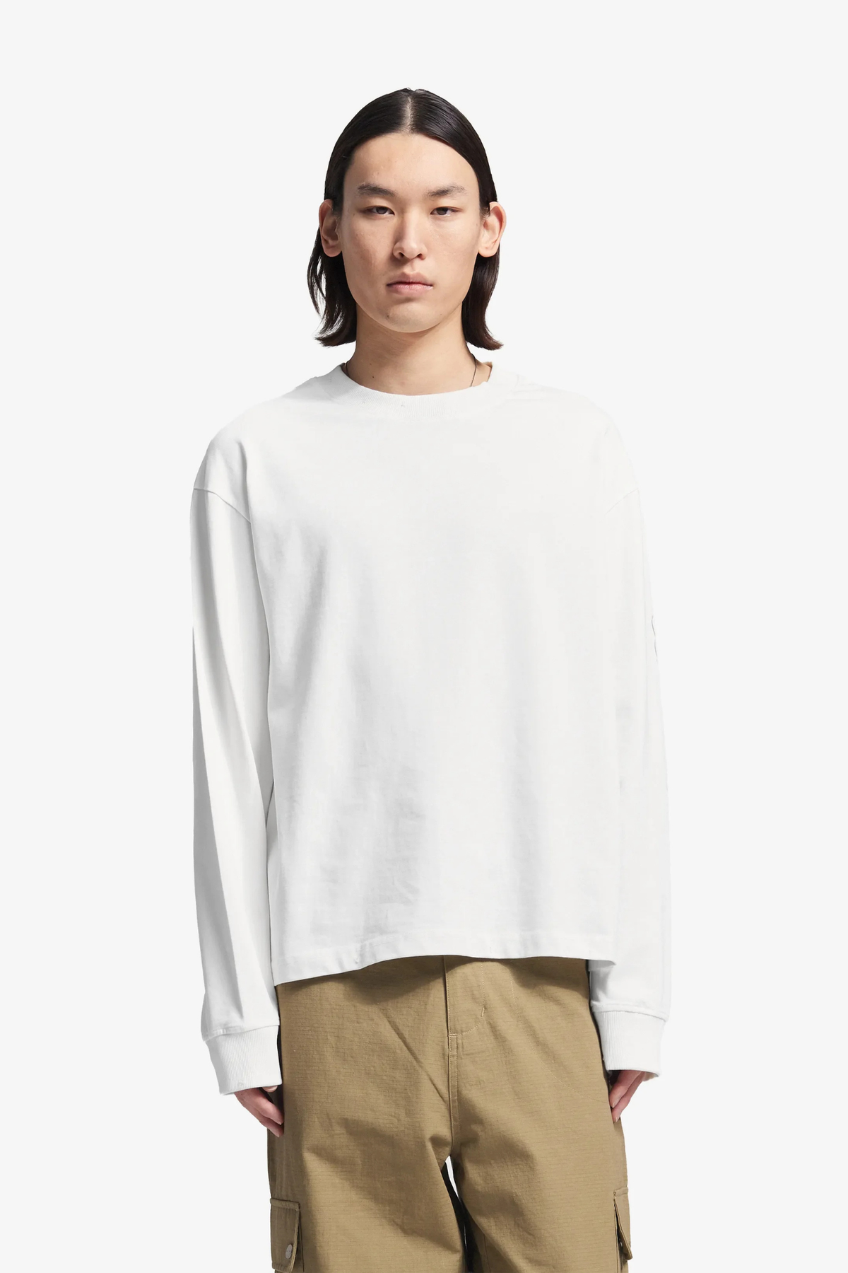 DISTRESSED SCRIPT LOGO LONGSLEEVE - OFF WHITE