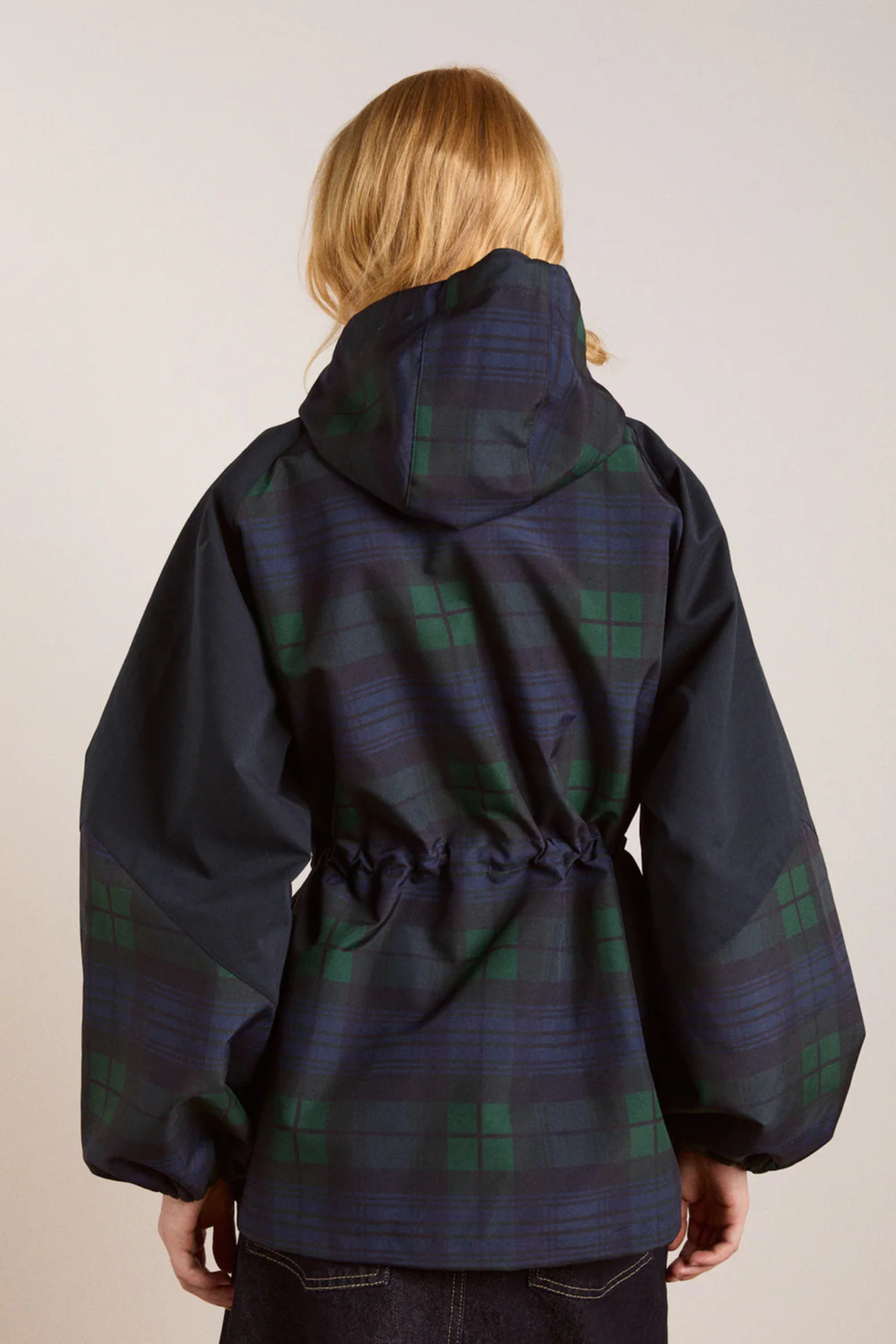 LIU RAINCOAT - NAVY CHECK