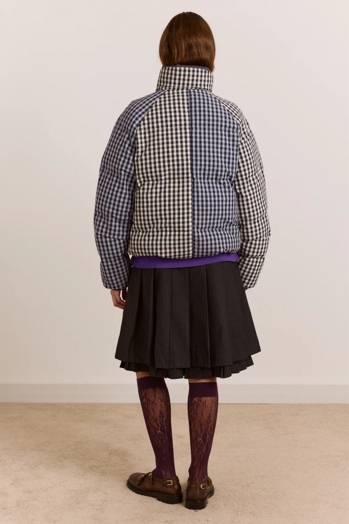 REVERSIBLE OPAL PUFFER - MIX GINGHAM