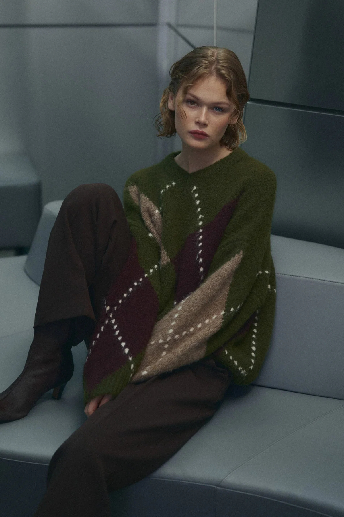 TRICOT LAI - VERT AVOCAT MÉLANGÉ