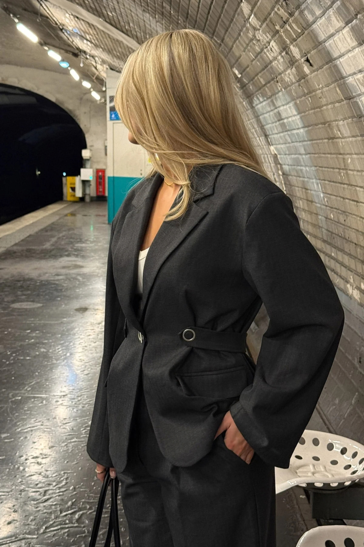 MARICE BLAZER - GREY HERRINGBONE