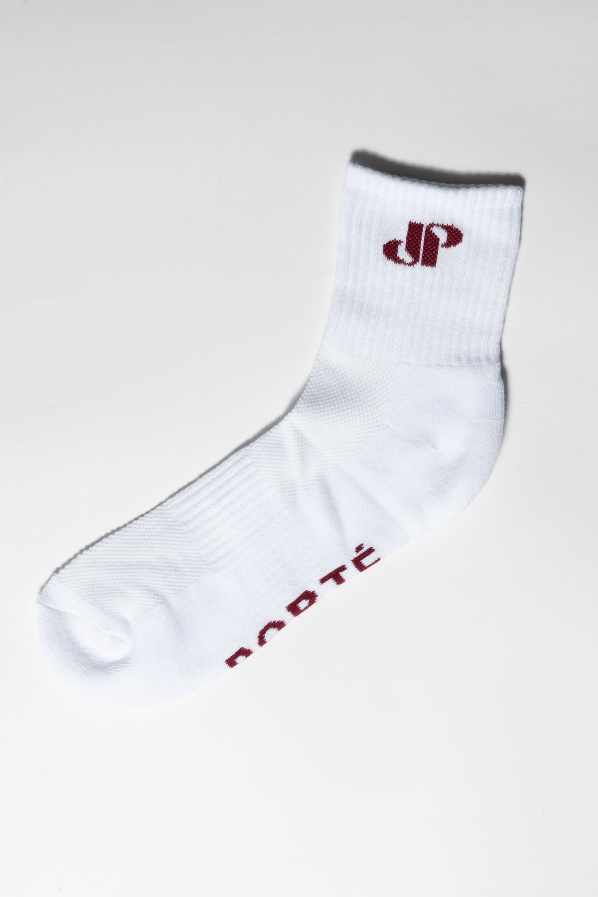 CHAUSSETTES LOGO PORTÉ - BLANC/BORDEAUX