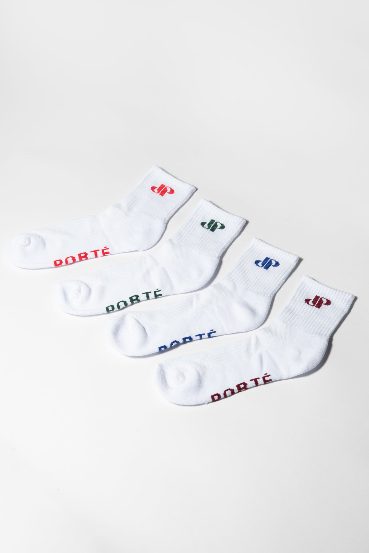 CHAUSSETTES À LOGO PORTÉ - BLANC/ROUGE