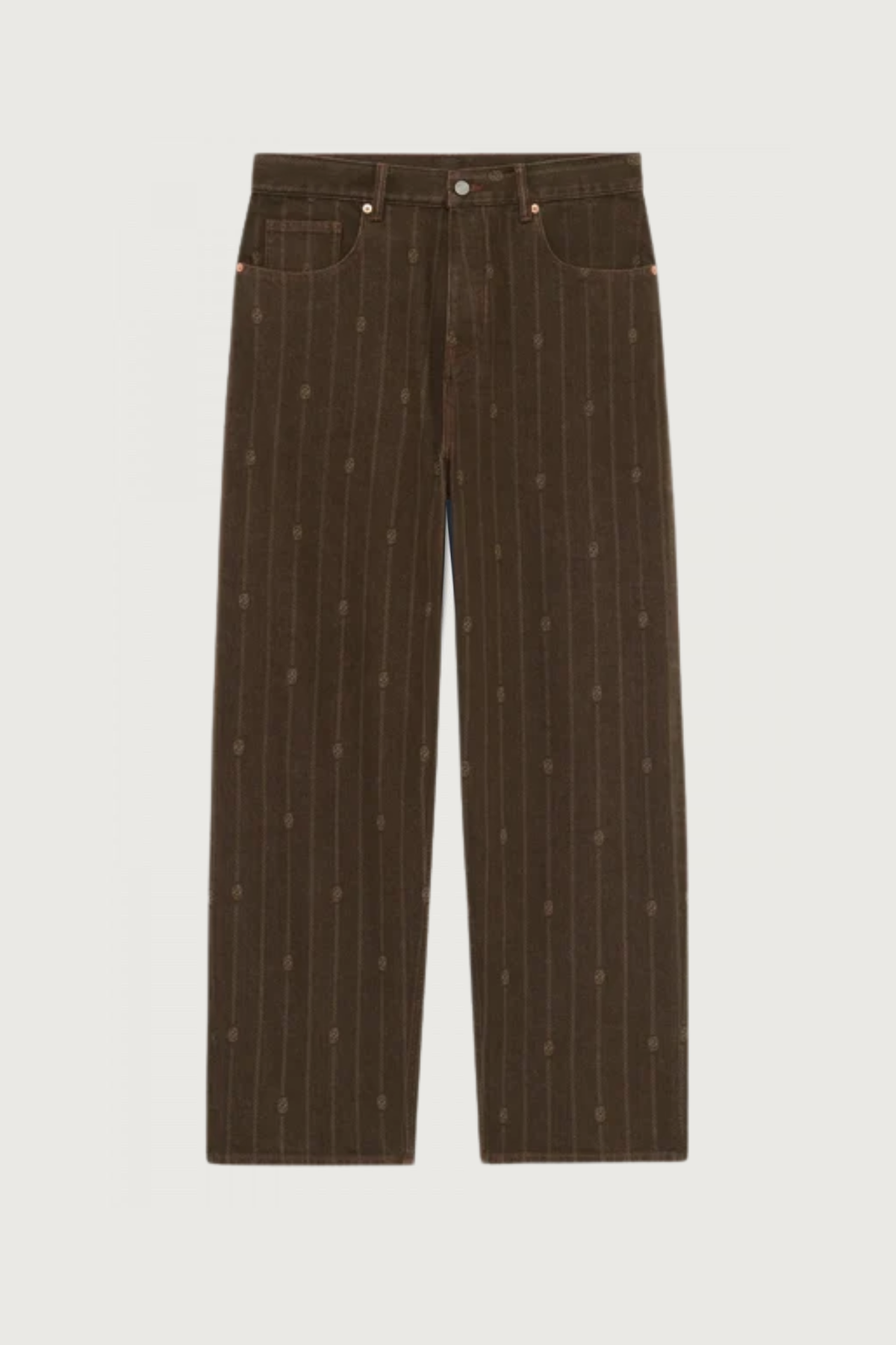 MONOGRAM BAGGY JEANS - BRUIN