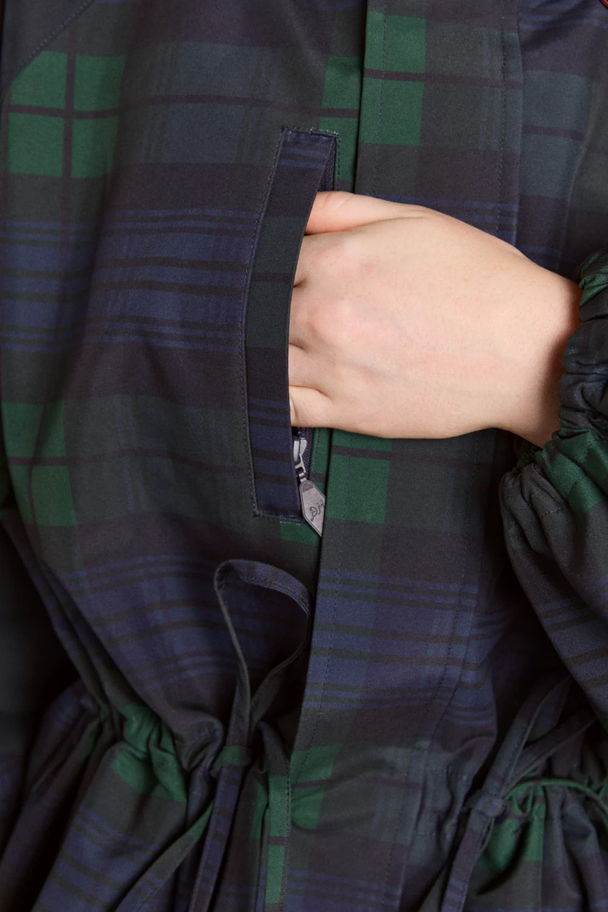 LIU RAINCOAT - NAVY CHECK