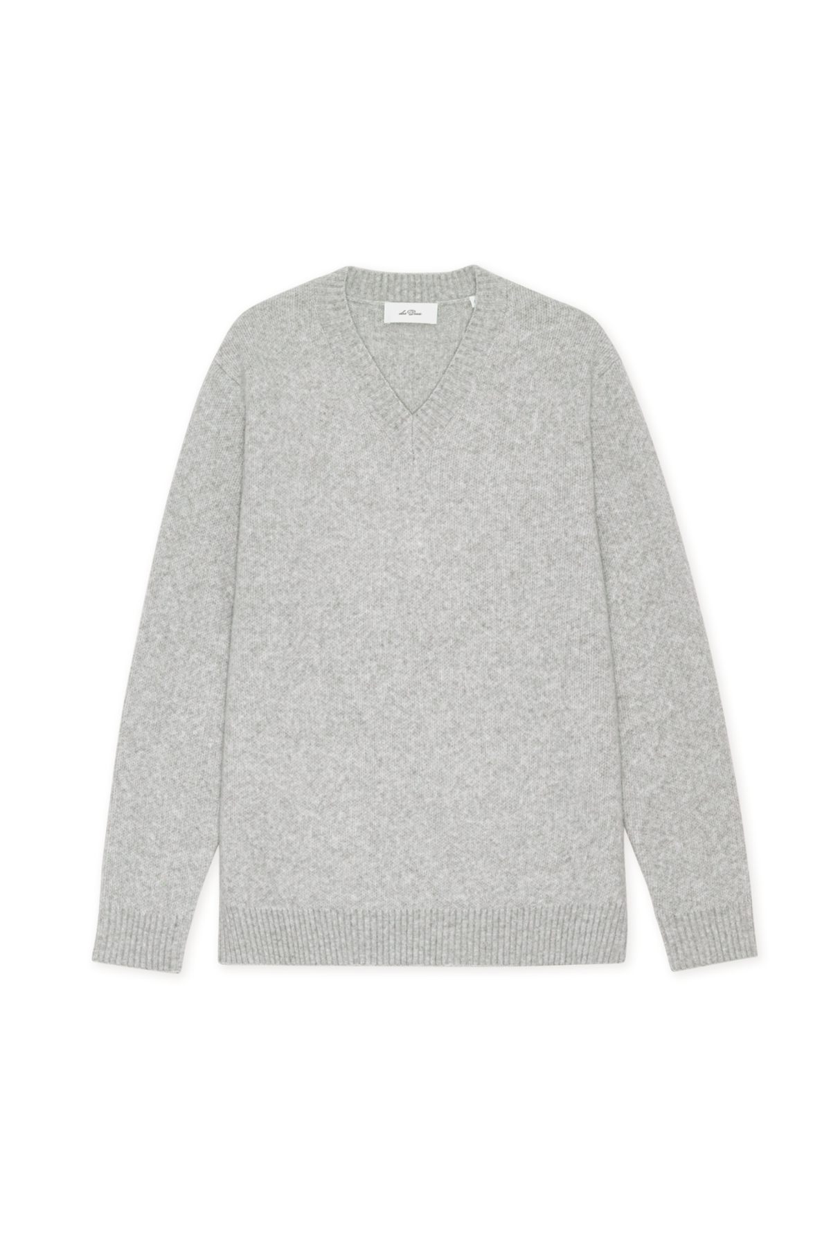 MELANGE V-NECK KNIT - GREY MELANGE