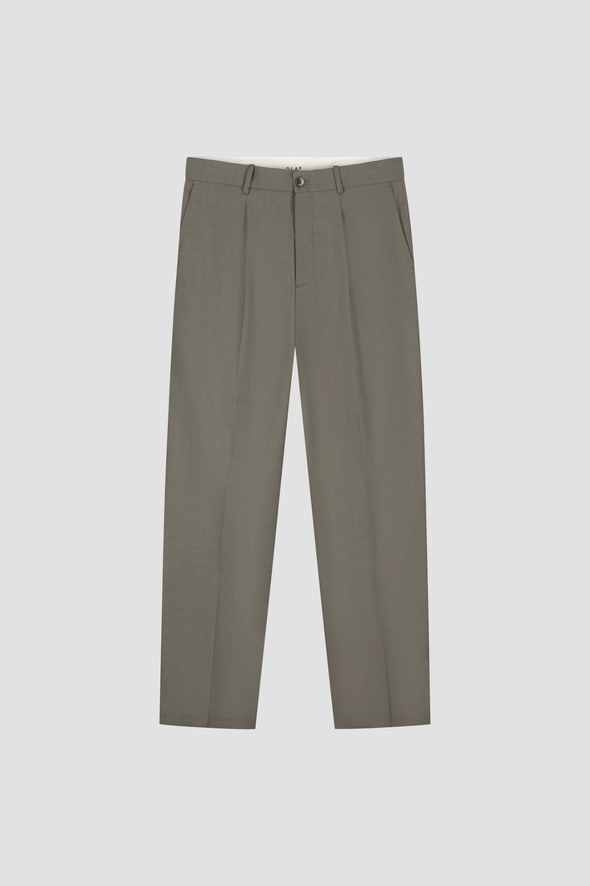 REGULAR WOOL PLEATED PANTS - CHOCOLATE CHIP