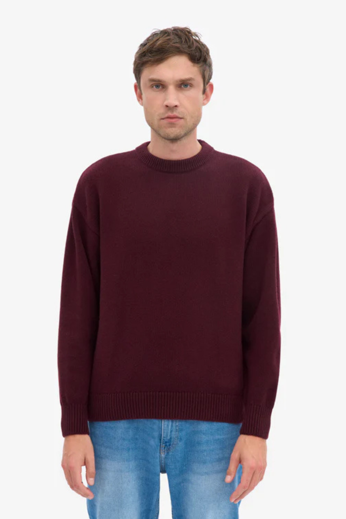 PULL OVERSIZE EN LAINE MÉRINOS - ROUGE SANG DE BŒUF