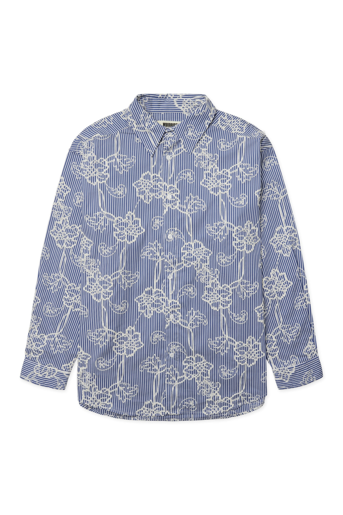 BROOKS EMB OVERHEMD - BLAUW/WIT