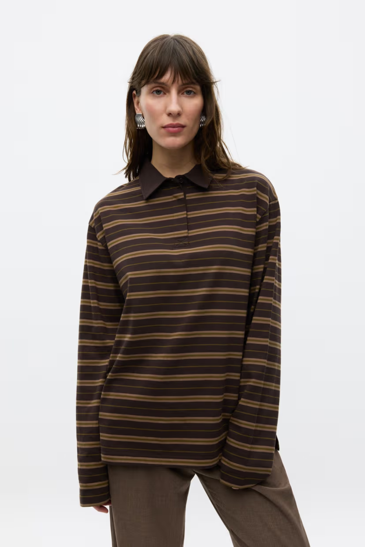 KULLA LS POLO ST - OLIVE TORTE STRIPE
