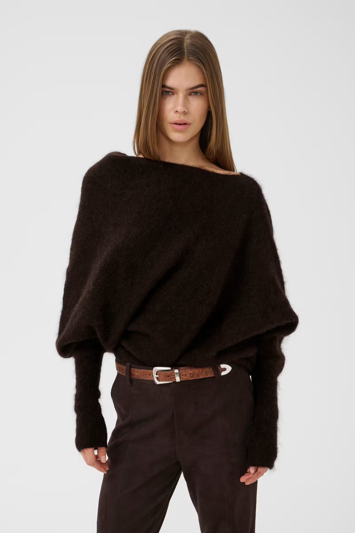 DEBBIE DRAPE PULLOVER - GANACHE MELANGE